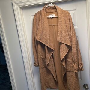 Trench cotton polyester coat camel color
